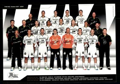 Original Handball Mannschaftskarte THW Kiel 2011-12 Druck Signiert + G 35640