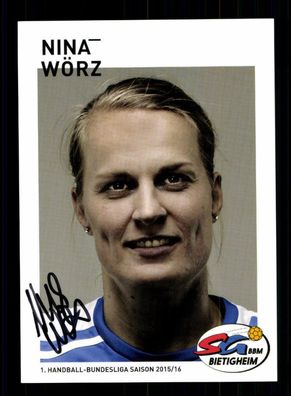 Nina Wörz Autogrammkarte SG Bietigheim 2015-16 Original Handball + A165430