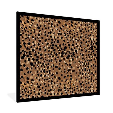 Poster - 40x40 cm - Leopard - Tiermuster - Gold