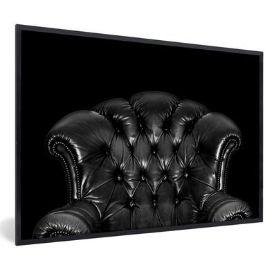 Poster - 30x20 cm - Stuhl mit Lederstruktur - schwarz und weiß