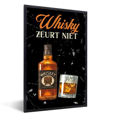Poster - 20x30 cm - Whisky - Flasche - Glas
