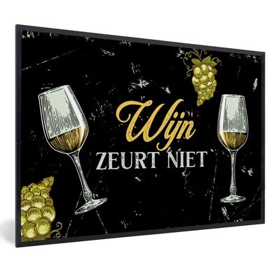 Poster - 30x20 cm - Wein - Weingläser - Sprichwörter Zeichen