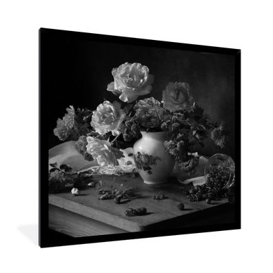 Poster - 40x40 cm - Rosen - Vase - Stilleben