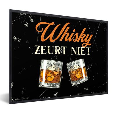 Poster - 40x30 cm - Whisky - Gläser - Zitat