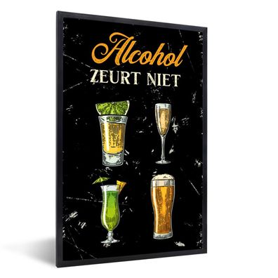Poster - 20x30 cm - Alkoholische Getränke - Gläser - Zitat