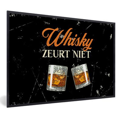 Poster - 60x40 cm - Whisky - Gläser - Schilder mit Sprichwörtern