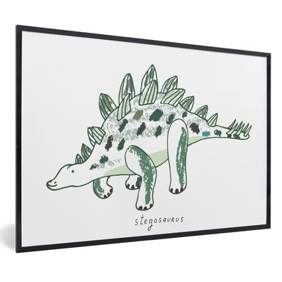 Poster - 30x20 cm - Kinderzimmer - Dinosaurier - Stegosaurus