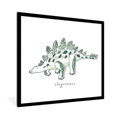 Poster - 40x40 cm - Kinderzimmer - Stegosaurus
