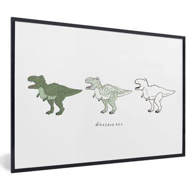 Poster - 90x60 cm - Dinosaurier - Kinderzimmer - Tyrannosaurus