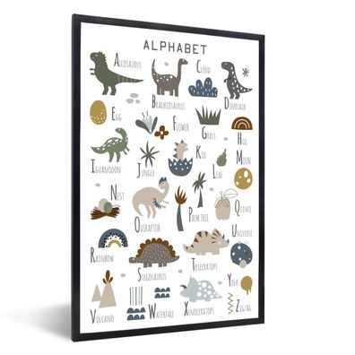 Poster - 60x90 cm - Dinosaurier - Alphabet - Kinderzimmer