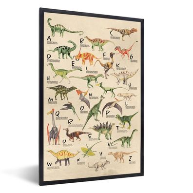 Poster - 20x30 cm - Alphabet - Dinosaurier - Kinderzimmer
