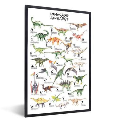 Poster - 20x30 cm - Alphabet - Dinosaurier - Kinderzimmer