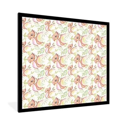 Poster - 40x40 cm - Dinosaurier - Braun - Kinderzimmer