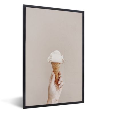 Poster - 60x90 cm - Sommer - Eiscreme - Weiß