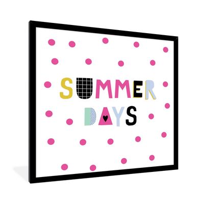 Poster - 40x40 cm - Sommer - Zitat - Polka dots