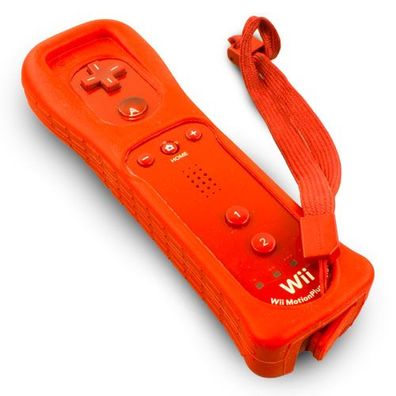 Original Nintendo Wii Remote Plus - Fernbedienung mit Motion Plus in Rot mit Schut...