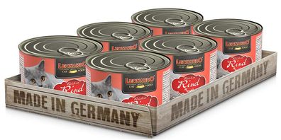 Leonardo ¦ Reich an Rind - 6 x 200g ¦ nasses Katzenfutter in Dosen