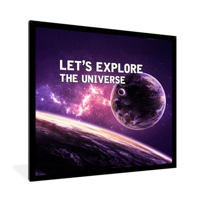 Poster - 40x40 cm - Planeten - Zitat - Sterne