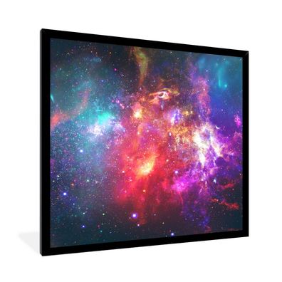 Poster - 40x40 cm - Universum - Farben - Sterne