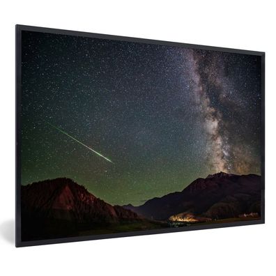 Poster - 120x80 cm - Eine Sternschnuppe und die Milchstraße über China