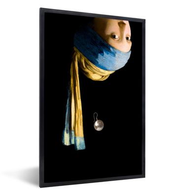 Poster - 80x120 cm - Mädchen mit Perlenohrring - Schmuck - Kunst