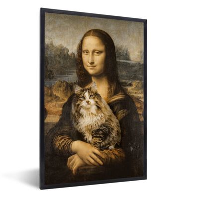Poster - 60x90 cm - Mona Lisa - Katze - Da Vinci