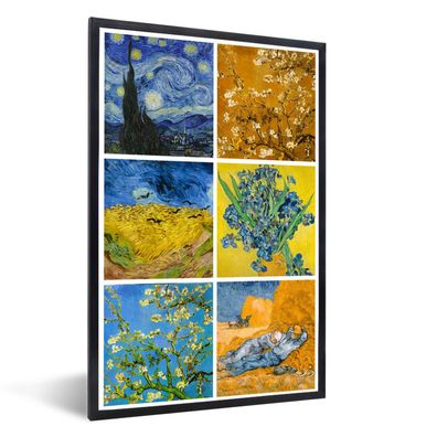 Poster - 80x120 cm - Van Gogh - Collage - Sternennacht