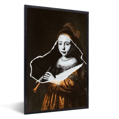 Poster - 40x60 cm - Elizabeth Mirror - Schwarz - Weiß - Gold