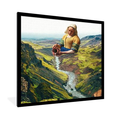 Poster - 40x40 cm - Milchmädchen - Wasser - Vermeer