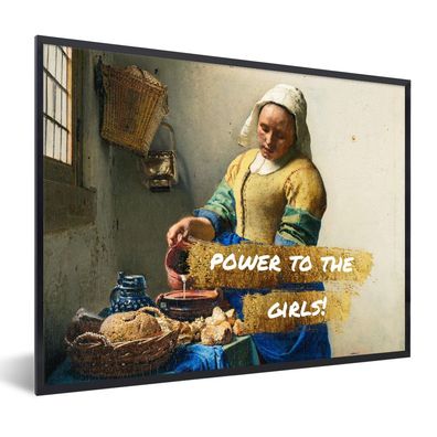 Poster - 40x30 cm - Vermeer - Zitat - Milchmädchen