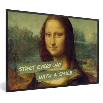 Poster - 120x80 cm - Mona Lisa - Da Vinci - Zitat