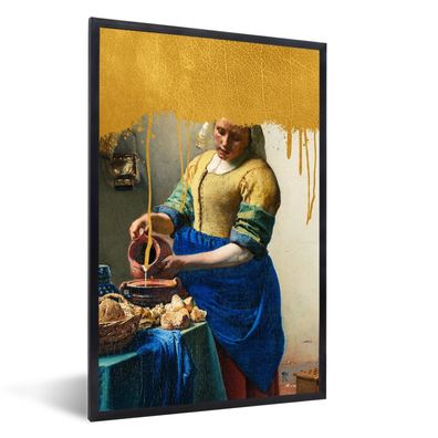 Poster - 60x90 cm - Milchmädchen - Gold - Vermeer