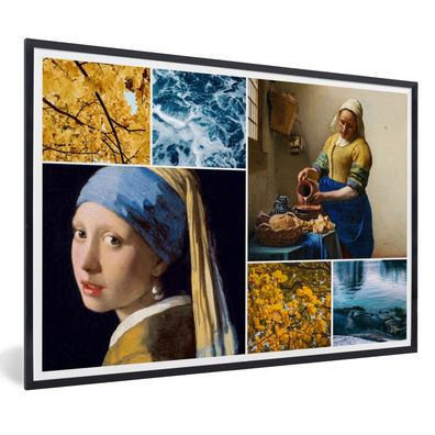 Poster - 30x20 cm - Vermeer - Collage - Milchmädchen