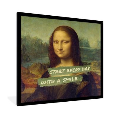 Poster - 40x40 cm - Mona Lisa - Zitat - Da Vinci
