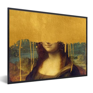 Poster - 80x60 cm - Mona Lisa - Gold - Da Vinci