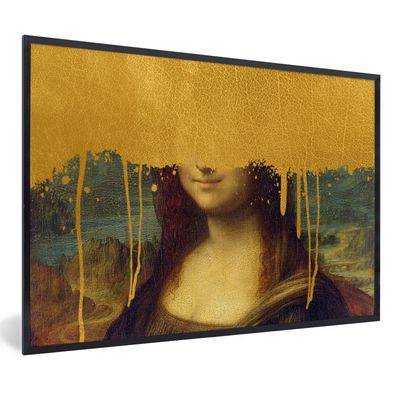 Poster - 30x20 cm - Mona Lisa - Gold - Da Vinci