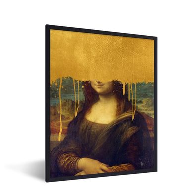 Poster - 60x80 cm - Mona Lisa - Gold - Da Vinci