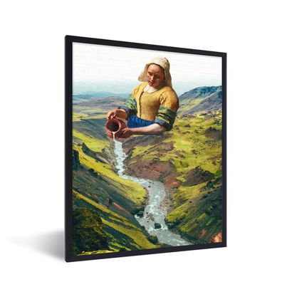 Poster - 60x80 cm - Milchmädchen - Vermeer - Berge