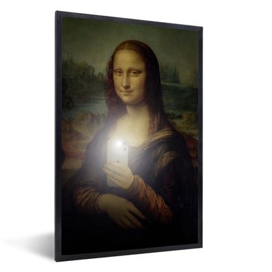Poster - 40x60 cm - Mona Lisa - Telefon - Da Vinci