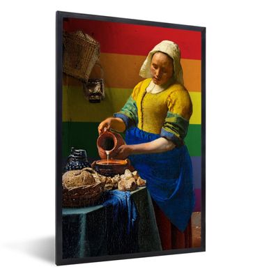 Poster - 60x90 cm - Vermeer - Stolz - Milchmädchen