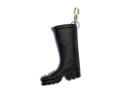 Gummistiefel Charm Miniblings Zipper Pull Anhänger Regen Stiefel Wetter schwarz