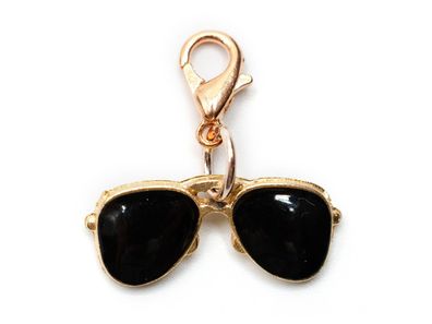 Sonnenbrille Charm Miniblings Zipper Pull Anhänger Brille Sonne Sommer Strand