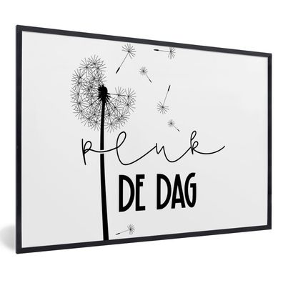 Poster - 120x80 cm - Zitat - Blume - Carpe diem