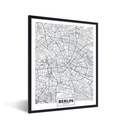 Poster - 30x40 cm - Karte - Berlin - Einfach