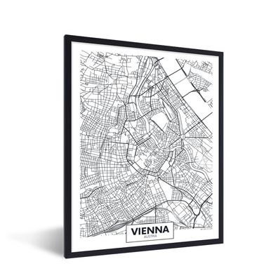 Poster - 30x40 cm - Karte - Wien - Österreich - Einfach