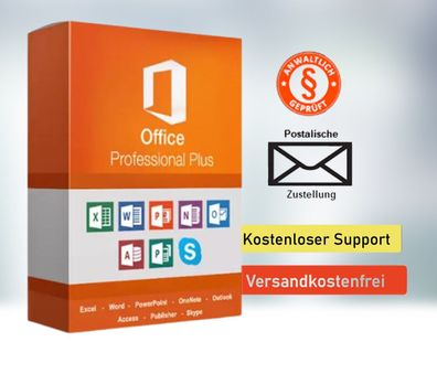 Microsoft Office 2016 Professional Plus | Download + Postbrief | 1 PC | KEIN Abo