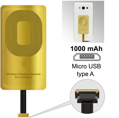 Qi Wireless Micro USB Ladeempfänger Receiver Ladestation Adapter für Smartphone