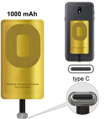 Qi Wireless USB Typ C Ladeempfänger Receiver Ladestation Adapter für Smartphone