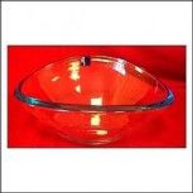 Glas schale oval Leonardo blauer Rand