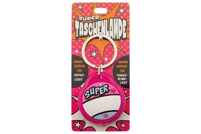 Super Taschenlampe Blanko Pink - Schluessel Anhaenger auch fuer Schulranzen - als G